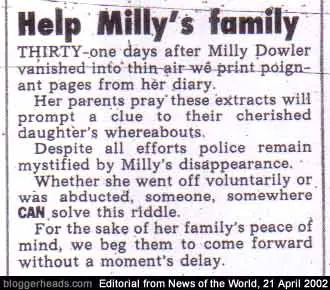 Editorial from News of the World, 21 April 2002
